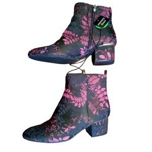 NWT Liz Claiborne Liz Gina Floral Satin Brocade Bootie Boots 7.5M